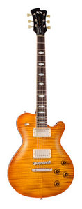 FGN Expert Flame - Flame Top E-Gitaar, Flamed Orange Burst, HH-pickups, met koffer 