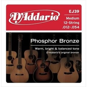 D'ADDARIO EJ39 PHOSPHOR BRONZE MEDIUM 12-STRING 12-52