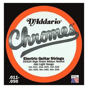 D'Addario ECG24 Chromes Flat Wound Jazz Light