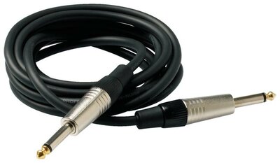 RockCable Instrument Cable - straight TS (6.3 mm / 1/4"), 3 m / 9.8 ft - Black