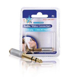 Stereo Audio Adapter 6.35 mm Male - 3.5 mm Female Zilver
