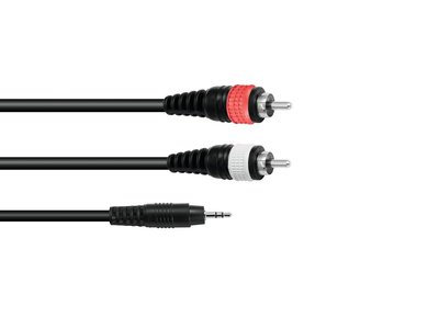 Omnitronic Adaptercable 3.5 Jack/2xRCA 1.5m bk