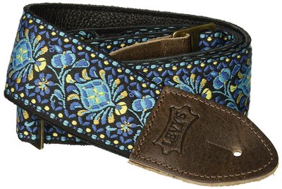 Levy's Leathers Guitar Strap, M8HTV-04, 2" jacquard weave guitar strap with vintage Hootenanny design