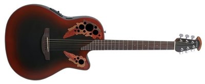 Ovation Elektro-akoestische gitaar Celebrity Elite Mid Cutaway redverse red burst CE44 RRB