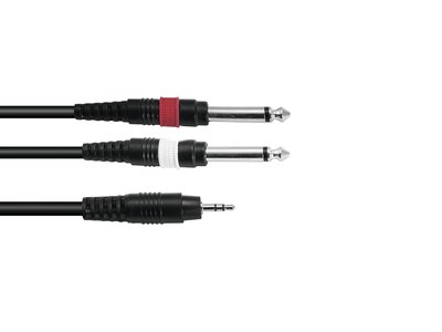 OMNITRONIC Adaptercable 3.5 Jack/ 2xJack 3m bk