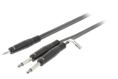 Sweex Stereo Audiokabel 2x 6.35 mm Male - 3.5 mm Male 3.0 m Donkergrijs