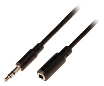 valueline Stereo Audio Verlengkabel 3.5 mm Male - 3.5 mm Female 5.00 m Zwart